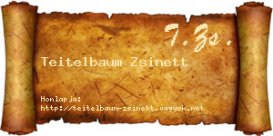 Teitelbaum Zsinett névjegykártya